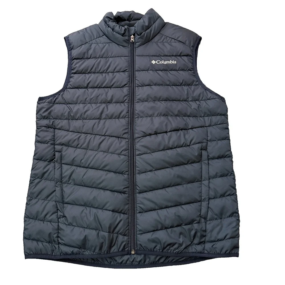 Columbia Foster Falls‎ Vest Mens Medium Navy Blue Omni-Shield Puffer NWT XM8871